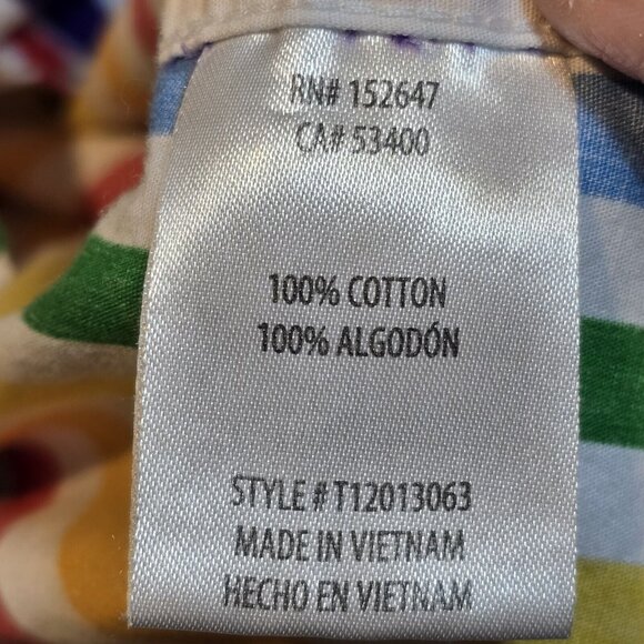 Trinity Collective Button Up Short Sleeve Multicolor Striped Shirt 80s Style 2XL - Picture 9 of 12